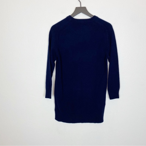Thakoon Wool Sweater Mini Dress Crewneck Long Sleeve Midnight Navy Blue - Picture 6 of 9